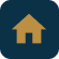 A simple gold house icon with a triangular roof and rectangular door, centered on a dark blue square background with rounded corners, represents Casillas Insurance—your trusted choice for Insurance Services in Katy TX.